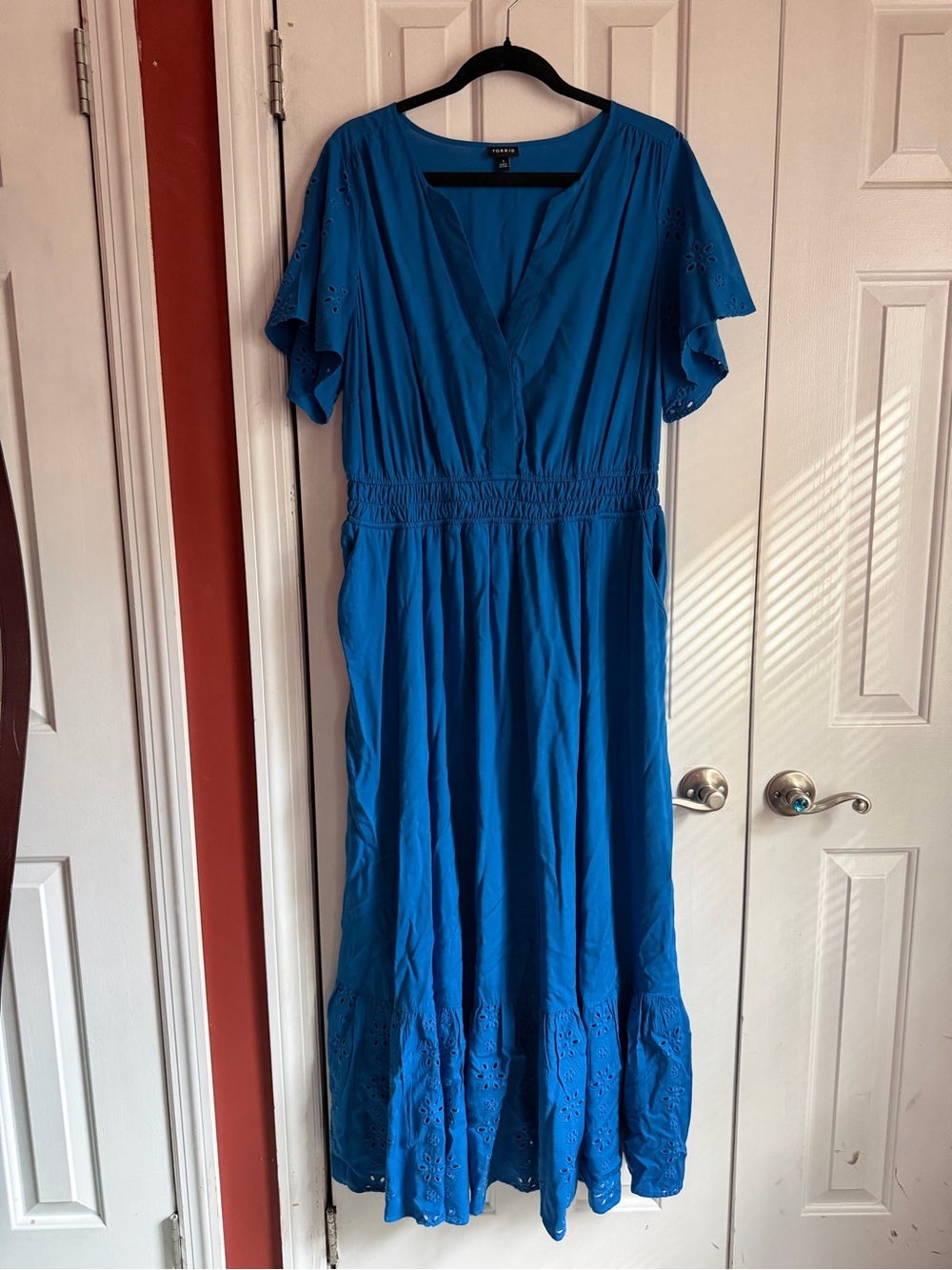 torrid Blue Eyelet Tiered Maxi Dress